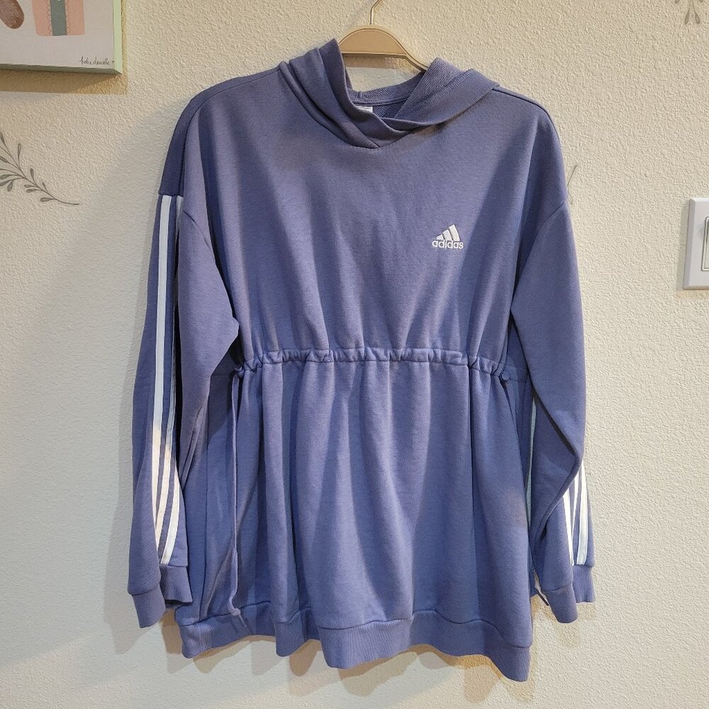 Adidas Essentials Cotton 3 Stripes Hoodie in Maternity Size M